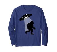 Bigfoot UFO ABDUZIONE ALIENA Sasquatch Big Foot Meme Maglia a Manica