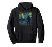 Bigfoot UFO Alien Nessie Van Gogh Notte Stellata Stile Felpa con Cappuccio