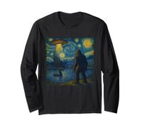Bigfoot UFO Alien Nessie Van Gogh Notte Stellata Stile Maglia a Manica