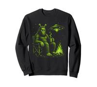 Bigfoot UFO Campfire Alien Funny Sasquatch Camping Felpa