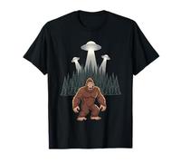 Bigfoot UFO Rapimento Divertente Foresta Aliena Cryptid Maglietta