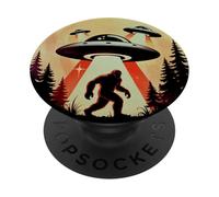 Bigfoot UFO Rapimento Retrò Sasquatch Incontro Alieno PopSockets PopGrip Adesivo