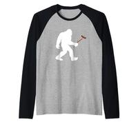Bigfoot with a weiner on a stick Maglia con Maniche Raglan