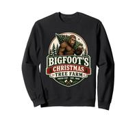 Bigfoot's Christmas Tree Farm Humor Retro Distressed Felpa
