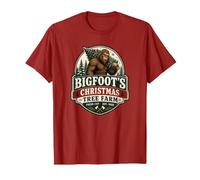 Bigfoot's Christmas Tree Farm Humor Retro Distressed Maglietta