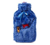 Biggdesign Borsa dell'acqua calda per gatti con morbida copertura in peluche | Compressa fredda e calda | 1927,8 g / 2L grande | Borsa per acqua calda lavabile per crampi, dolore al collo e alla schiena, piedi e spalle, blu navy