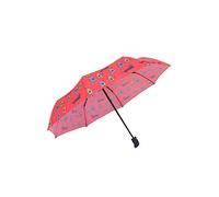 BiggDesign Cats Mini ombrello automatico tascabile con custodia, ombrello piccolo e compatto per donna, impugnatura comoda, antivento, leggero, pieghevole, rosso