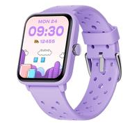 BIGGERFIVE Fitness Tracker Orologio senza App Bambina da 5 a 14 Anni, Smartwatch con Contapassi, Resistente all'Acqua Fino a 5 ATM, Monitor del Sonno, Sveglia Vibrante, Giochi Puzzle, Lillà poroso
