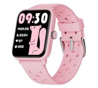 BIGGERFIVE Fitness Tracker Orologio senza App Bambina da 5 a 14 Anni, Smartwatch con Contapassi, Resistente all'Acqua Fino a 5 ATM, Monitor del Sonno, Sveglia Vibrante, Giochi Puzzle, Rosa poroso