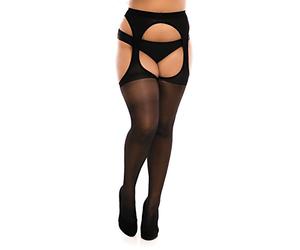BIGGI BIG Heaven 20 Ouvert Calze Collant Senza Cavallo, 20 DEN, Nero, 3XL Plus Donna