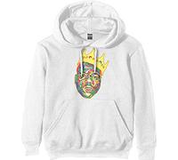 Biggie Smalls - Biggie Smalls Felpa con Cappuccio Crown Logo Nuovo Ufficiale Unisex Bianca Size M