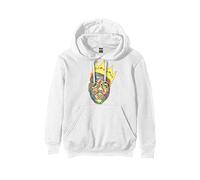 Biggie Smalls - Rock Off Biggie Smalls Felpa con Cappuccio Crown Logo Nuovo Ufficiale Unisex Bianca Size XXL