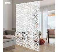 Biggittig 12 divisori sospesi, colore bianco, 40 x 40 cm, paravento da parete, protezione per la privacy, pannello sospeso, motivo floreale e uccello, per casa, hotel, decorazione