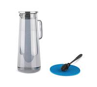 BIGHIPPY Caraffa In Vetro Da 1.8L Con Coperchio In Acciaio Inox Per Bevande Calde E Fredde (Gunmetal)