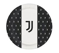 Bigiemme Piatti Juventus, Piatti di Carta Monouso Bianco Nero, Decorazioni da Tavola per Compleanni e Feste Tema Juve, Diametro 23 cm, 8 Pezzi, 805431718278
