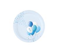 Bigiemme Piatto Carta D 18 Cm 1 Compleanno Palloncini Azzurro Cf 8 Pz