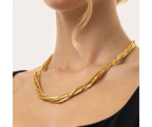 BIGIOTTERIA DONNA COLLANA CORTA BARRETTE VESTOPAZZO OTTONE DD04055 ORO