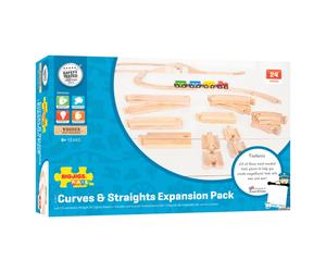 Bigjigs Rail Dritti E Curve Espansione Pista 24 Pezzi Giocattoli In Legno