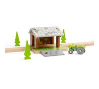 Bigjigs Rail fienile in legno sui binari