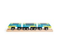Bigjigs Rail Intercity 125 Treno - Treni storici in Legno, 3 carrozze con Giunti magnetici e 2 binari, Accessori realistici per binari ferroviari, Giocattoli Classici per Bambini, dai 3 Anni in su
