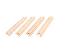 Bigjigs Rail Long Straights (Pack of 4) - Other Major Wooden Rail Brands are Com