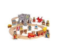 Bigjigs Rail Set di treni medievali | Set ferroviario in legno da 33 pezzi | Giocattoli ferroviari a tema per bambini | Giocattolo di ruolo per bambini | Regalo unico per bambini e bambini | Adatto