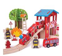 Bigjigs Rail Set Stazione dei Pompieri