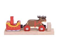 Bigjigs Rail Slitta e Renna di Babbo Natale