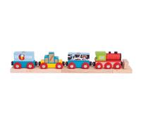 Bigjigs Rail treno merci con carichi e 3 binari