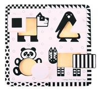 Bigjigs Toys Black & White Shape Puzzle attività giocattolo a incastro 10m+ 5 pz
