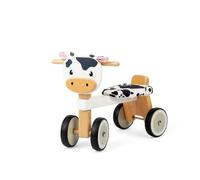 Bigjigs Toys Cavalca sulla Mucca - La mia Prima Bici Senza Pedali per Bambini, Triciclo in Legno, Veicoli per Animali per Bambini, Sviluppa capacità motorie Generali, Regali per i più Piccoli, età 18