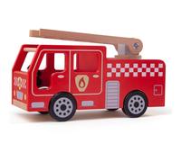 Bigjigs Toys City Wooden Fire Engine - Toy Fire Engine with Swivel Ladder, Kids