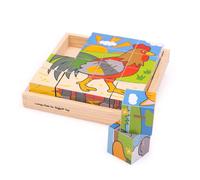BIGJIGS TOYS Cubi illustrati Fattoria