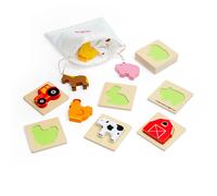 Bigjigs Toys gioco tattile da viaggio: trova e abbina - fattoria