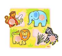 Bigjigs Toys il mio primo puzzle a incastro safari (in legno, 4 pezzi)