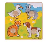 Bigjigs Toys Il mio Primo Puzzle con pomelli (Animali Domestici)