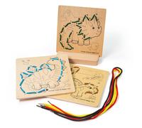 Bigjigs Toys, Lacing By Numbers - Dinosaur, Wooden Toys, Lacing Toy, Threading T