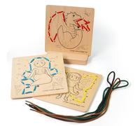 Bigjigs Toys, Lacing By Numbers - Mythical, Wooden Toys, Lacing Toy, Threading T