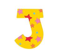 Bigjigs Toys Lettera con stelle J (Giallo)