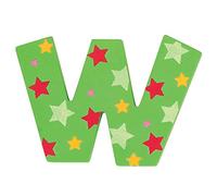 Bigjigs Toys Lettera con stelle W (Verde)