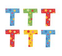 Bigjigs Toys lettera T a stelline - in legno 7×7 cm