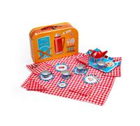 Bigjigs Toys London - Set da tè in latta da 24 pezzi, set da picnic per bambini,