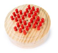 Bigjigs Toys Mini Solitaire Game - 32 Piece Solitaire Board Game with Wooden Peg