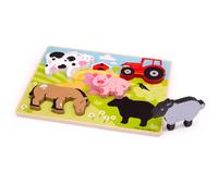 Bigjigs Toys puzzle ad incastro in legno fattoria