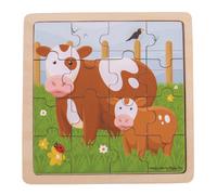 Bigjigs Toys puzzle in legno mucca con vitellino - 16 pezzi