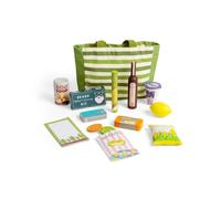 Bigjigs Toys Set da viaggio per lo shopping, 17 pezzi, in legno, set di cibo e a