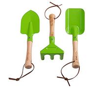 Bigjigs Toys – Set di Attrezzi da Giardino per Bambini in metallo: forchetta, cazzuola, rastrello