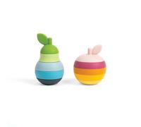 Bigjigs Toys Stacking Apple & Pear - 10pc Baby Stacking Toy, Silicone Baby Stacking Rings, Teething Toys, Montessori Toys For Babies