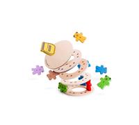 Bigjigs Toys Teddy Tumbling Tower Game - 49pc Stacking Tower for 3+ Years, Colou