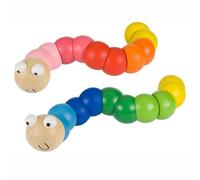 Bigjigs Toys vermiciattolo di legno colorato - blu